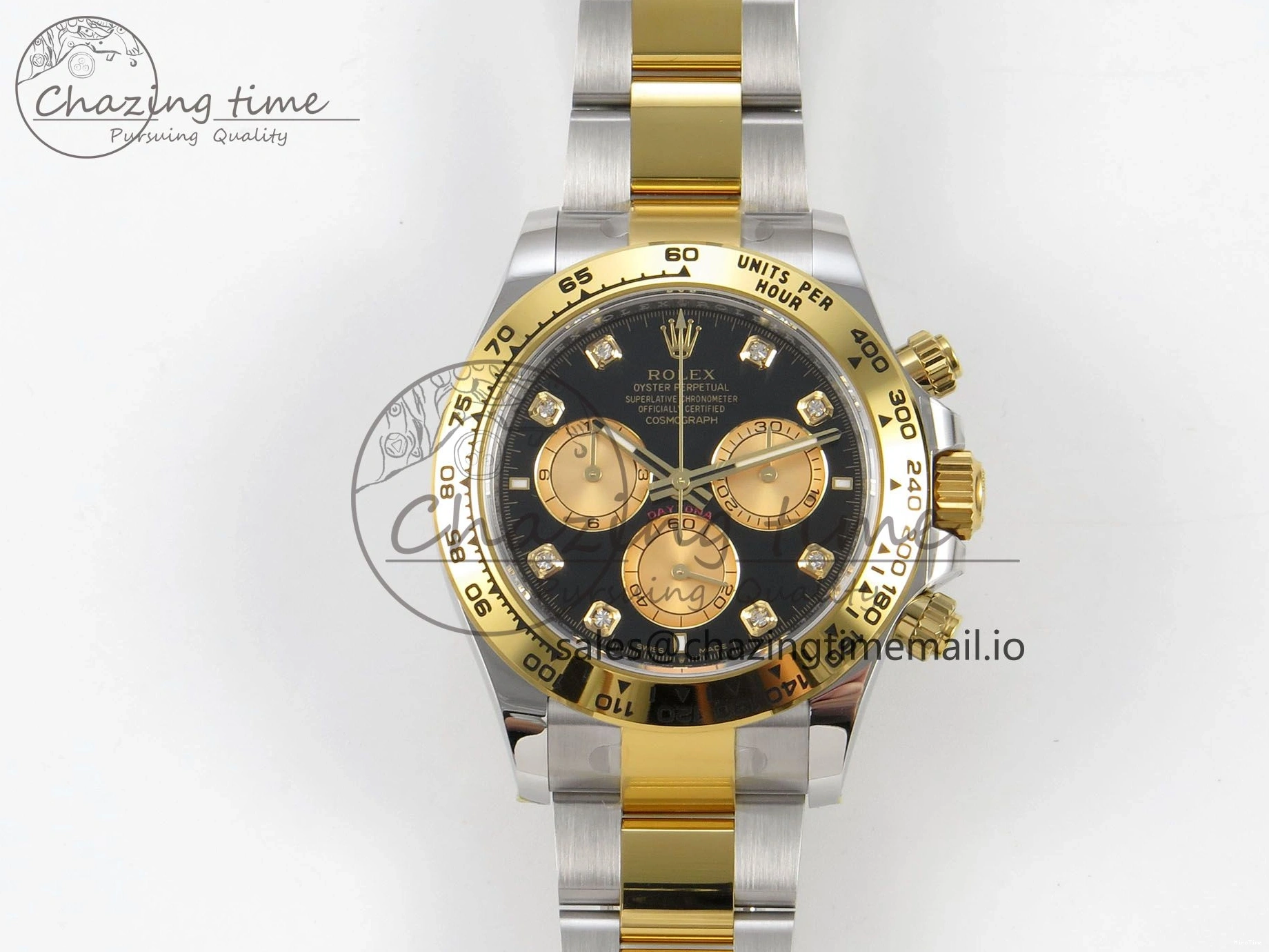 MiroTime 0512 Fashionable Daytona 126503 THBF 1:1 Best Edition Black YG Diamonds Dial on SS YG Bracelet SH 137